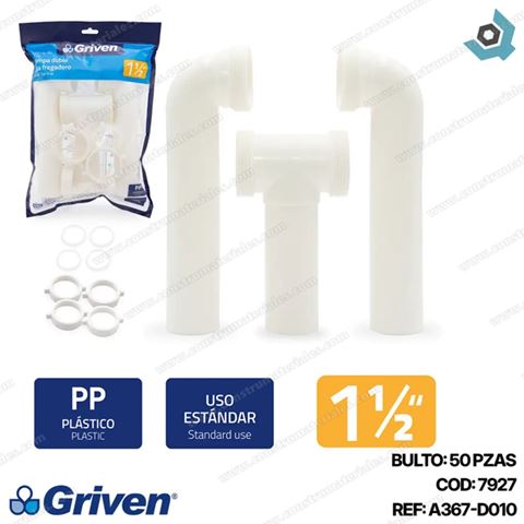 Sifon para Fregadero Doble 1-1/2" Griven