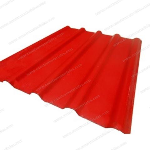 Lamina Polipropileno 3.66 X 0.67X Mts C1.3 Pvc Acanalada Roja
