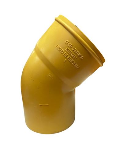 Codo 110Mm 4P X 45° Aguas Negras Amarillo Generico