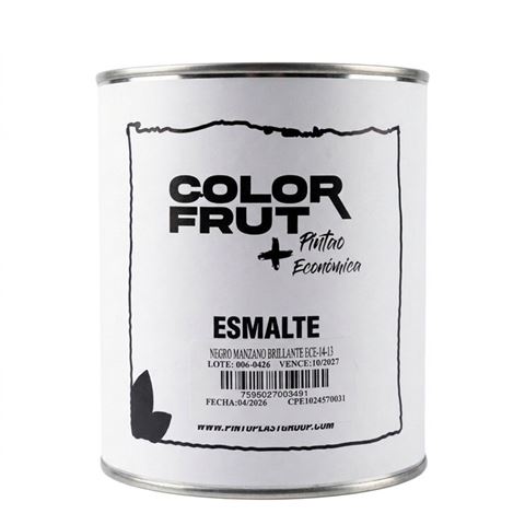 Pintura Esmalte Negro Brillante 1/4 Gal Tipo B Color Frut