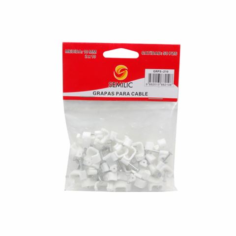 Grapa para Cable Redondo 7 Mm Paquete 50 Pzs