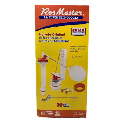 Herraje Completo Ros Master Altura 10" Salida 2" Palanca Cromada