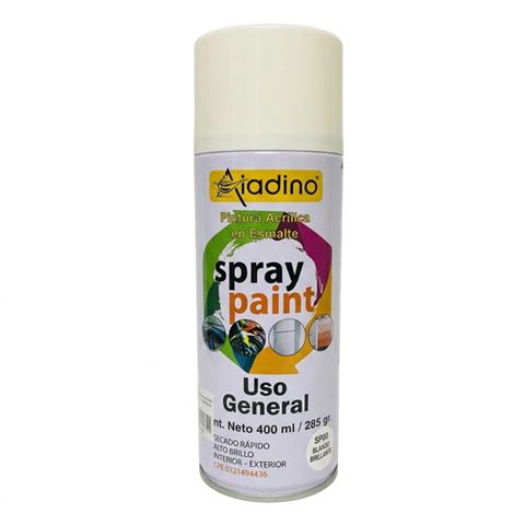 Pintura Spray Uso General Blanco Brillante Aladino 400ML