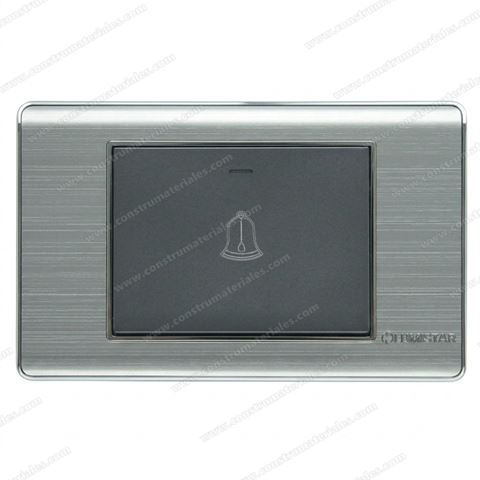 Timbre Pulsador Elite para Empotrar Plata Lumistar