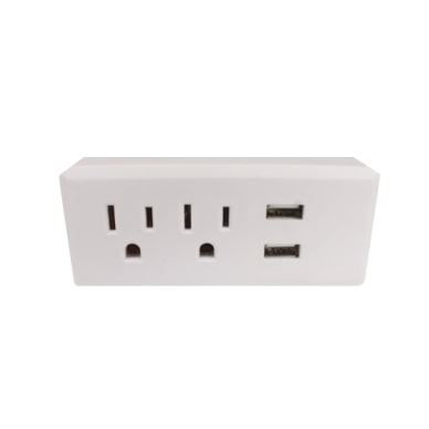 Convertidor Enchufable de 2Toma Doble y 2Usb 110-130V 15A Lumistar