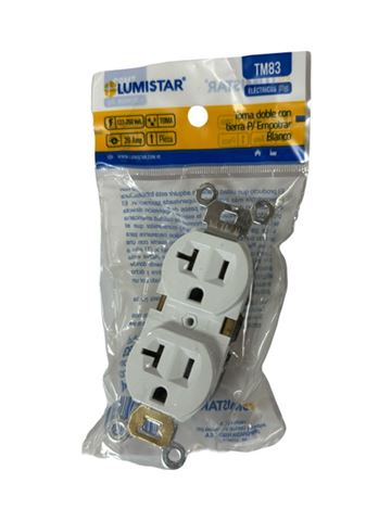 Toma 270 Blanca C/Tierra 20Amp 120/220V Lumistar
