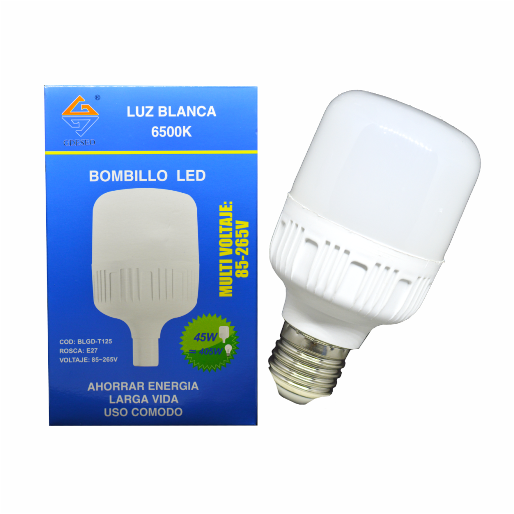Bombillo Led Bulbo 45W Luz Blanca 6500K 85-265V