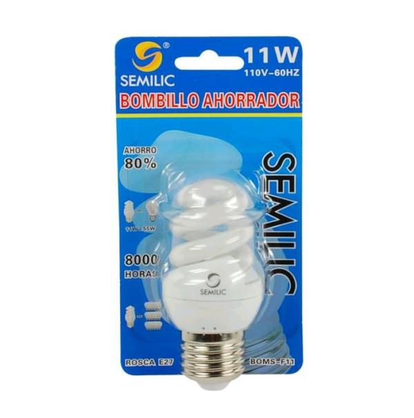 Bombillo Mini Ahor.Full Espiral 11W E27 Semilic