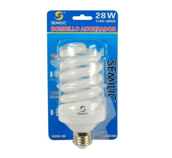 Bombillo Ahorrador Full Espiral 28W E27 Semilic