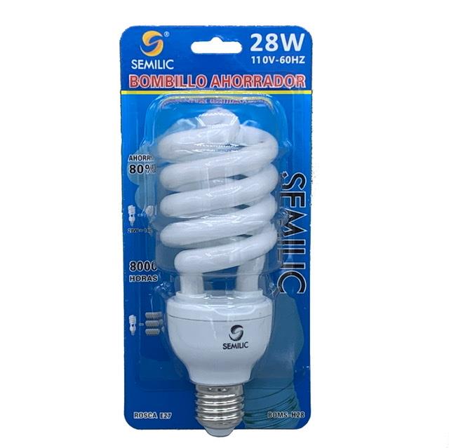 Bombillo Ahorrador Half Espiral 28W E27 Semilic