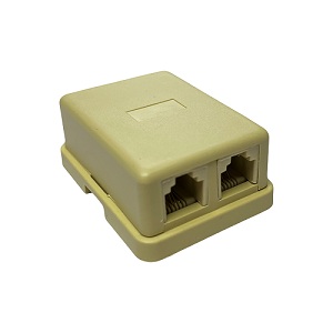 Toma para Telefono Superficial Doble Beige