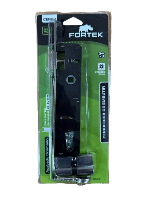 Cerradura de Embutir 25Mm Cromada Fortek