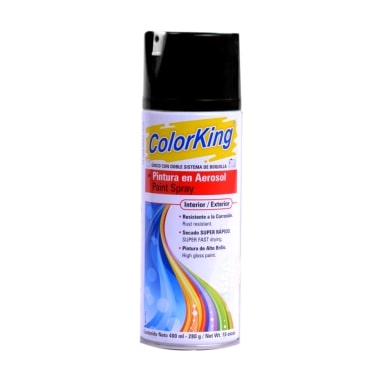 Pintura en Spray Negro Brillante Colorking 400Ml