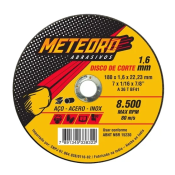 Disco de Corte Fino 7" X 1.6Mm X 7/8 Meteoro