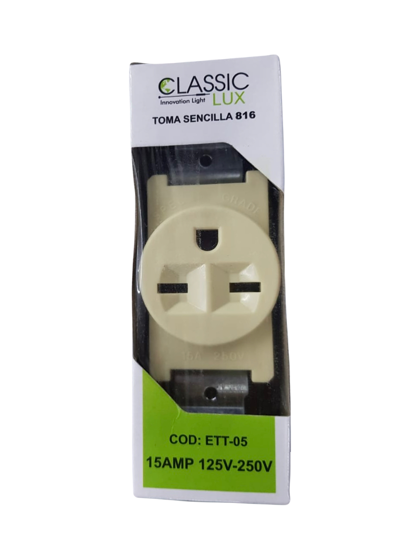 Toma Polarizada Sencillo Tipo Chino Beige