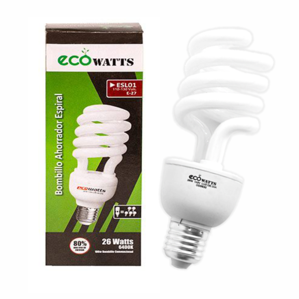 Bombillo Ahorr. 26W Espiral Ecowatts
