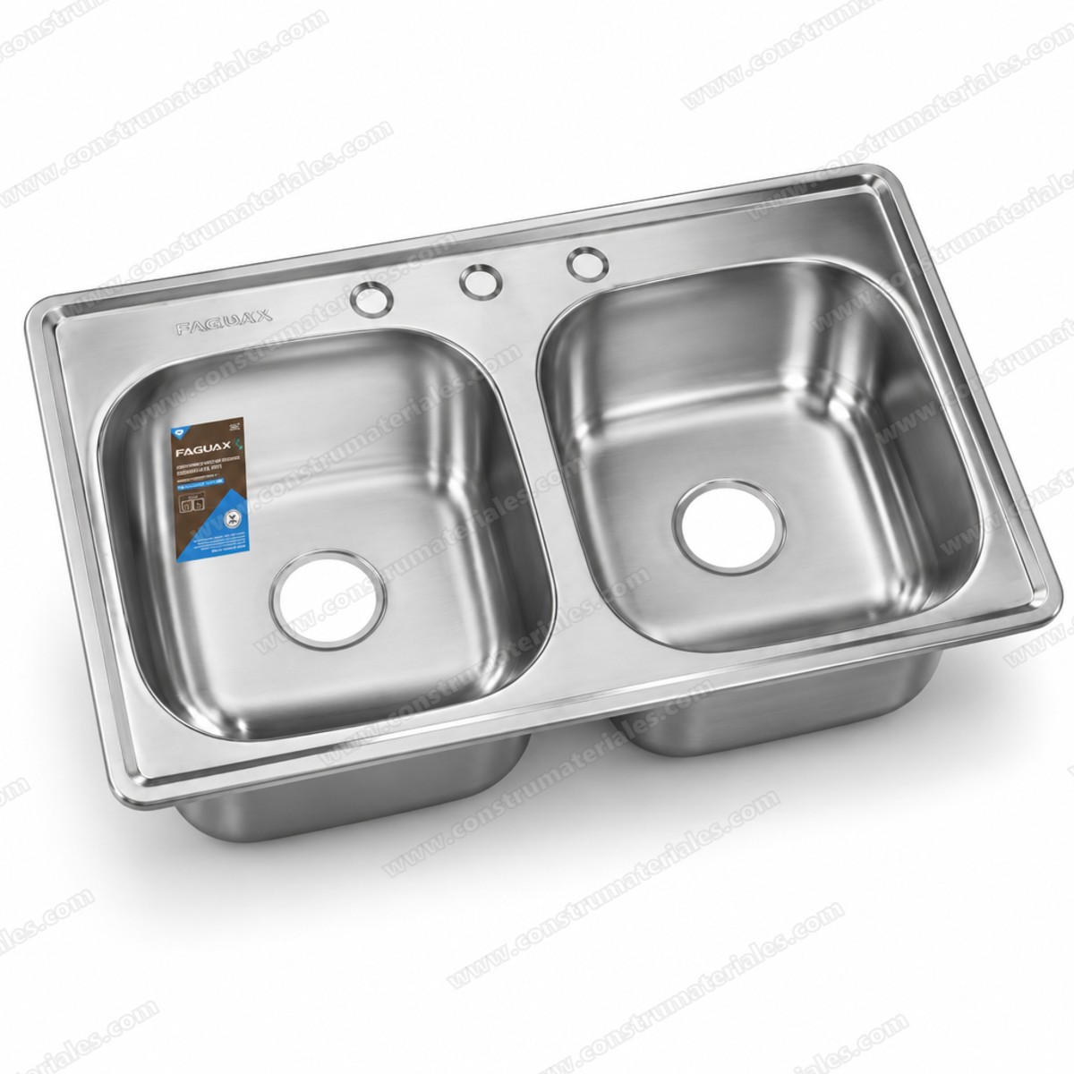Fregadero Faguax Acero Inoxidable Doble Ponchera