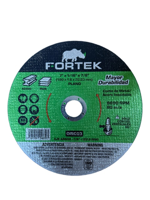 Disco Corte Extra Fino Plano 4-1/2 X 1/16 X 7/8 Fortek