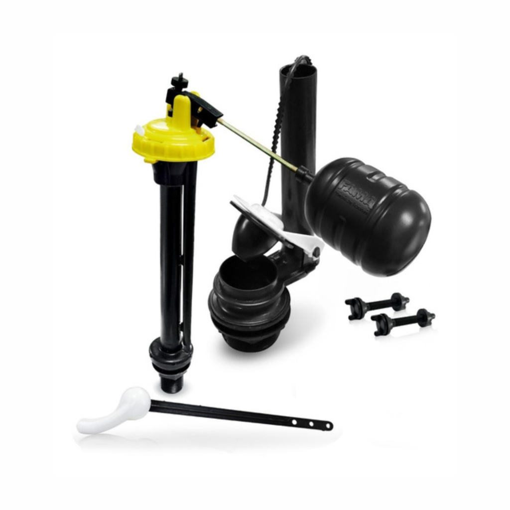 Herraje Completo Economax Altura 10" Salida 2" Palanca Blanca