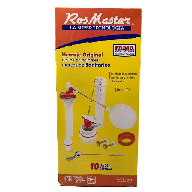 Herraje Completo Ros Master Altura 10" Salida 2" Palanca Cromada