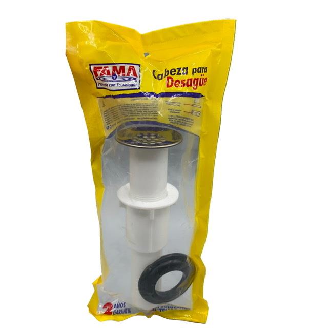 Desague Plastico con Cabeza Acero Inox Lavamanos Her12 Faguax