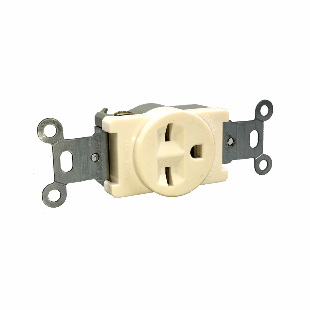 Toma Bipolar con Tierra 15Amp 250V Blanco Tania