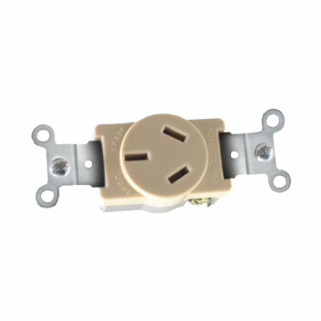 Toma Tripolar Sin Tierra 20 Amp 125/250V Marfil Tania