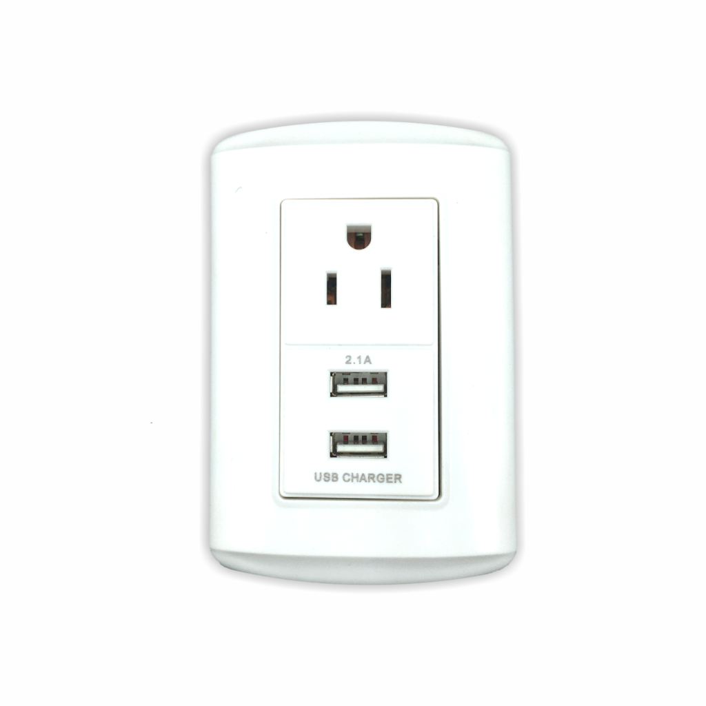 Toma Doble Usb 2.1Amp + Toma con Tierra Tania