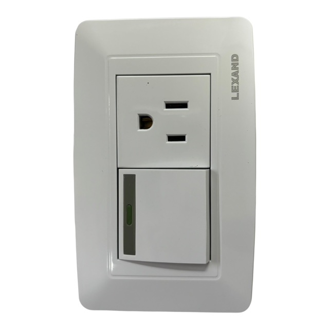Interruptor con Toma Sencillo Lexand 118Z 10A