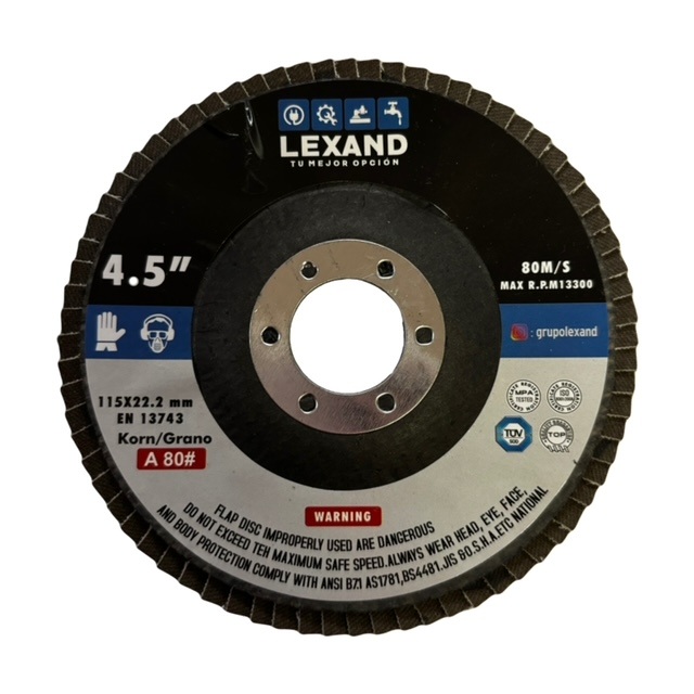 Disco Acabado Flap 4-1/2" G80 Lexand