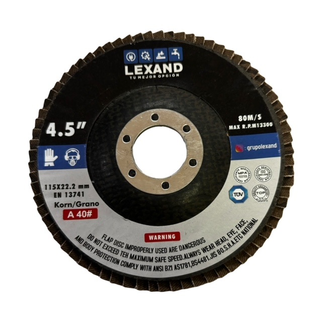 Disco Acabado Flap 4-1/2" G40 Lexand
