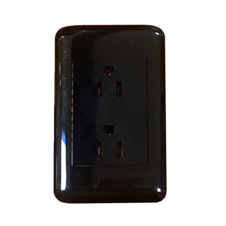 Toma Doble con Tierra Deluxe 15A 125V Color Negro