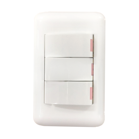 Interruptor Triple Deluxe Blanco Classic Lux