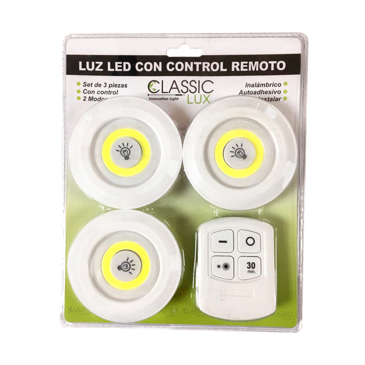 Lampara Led 3 Piezas con Control Remoto
