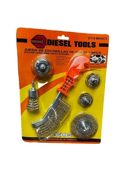Juego de Cepillos y Copas de Alambre 6 Pzs Diesel Tools