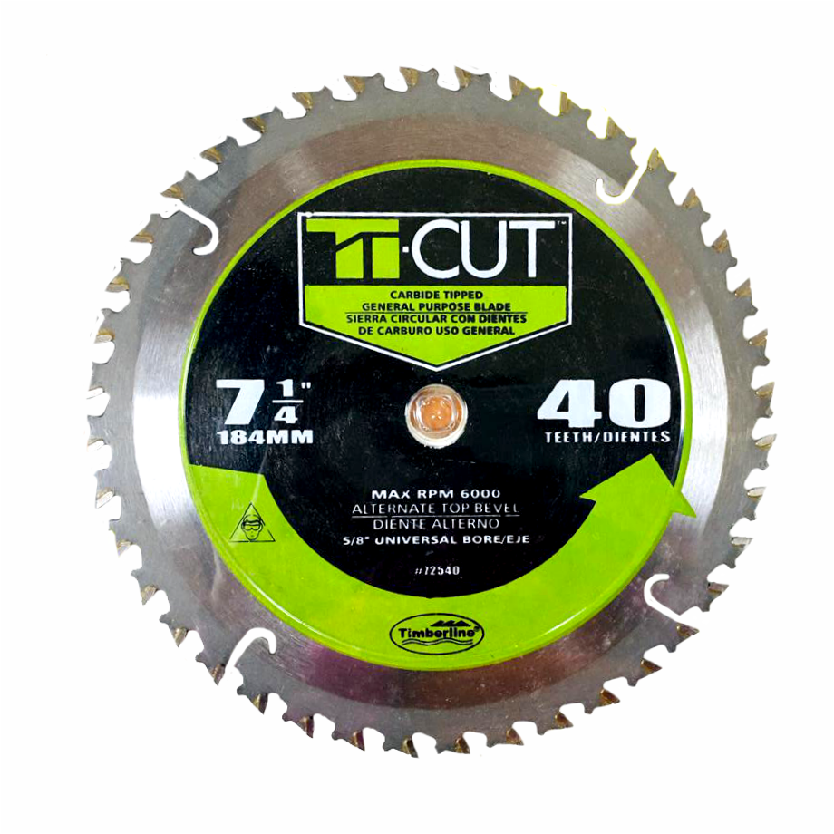 Disco para Sierra 7 1/4" X 5/8" 40 Dientes de Widia Timberline