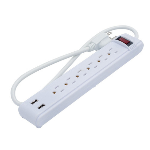 Regleta Multitoma 6 Tomas + 2 Usb Classic Lux