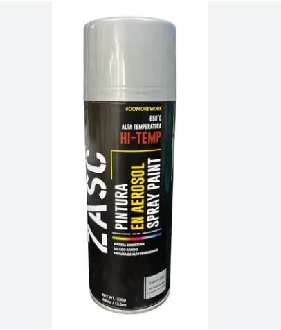 Pintura en Spray Alta Temperatura 400Ml Plateado Zasc