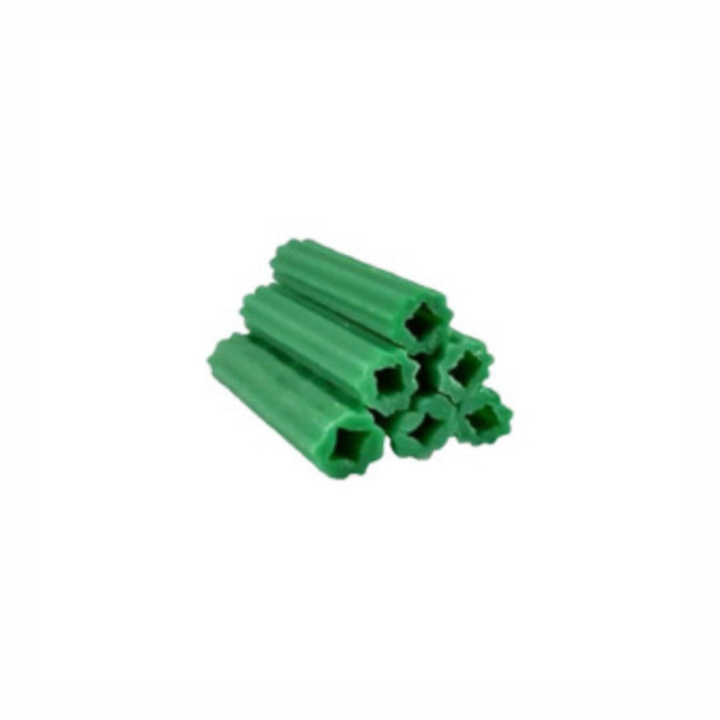 Ramplug Plast Estriado 1/4" Verde X Und