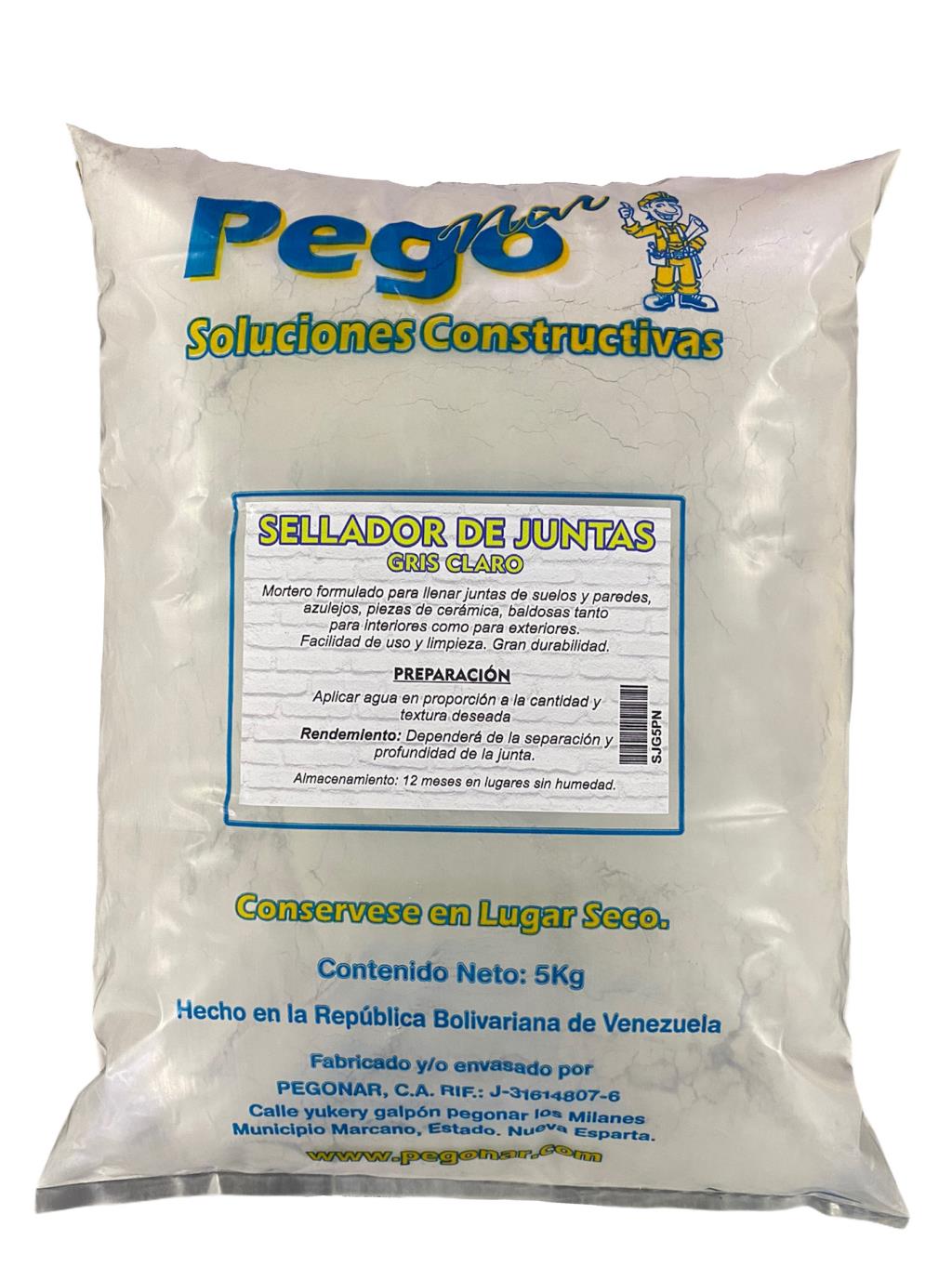 Sellador de Juntas Carateo Gris Claro 5 Kg Pegonar