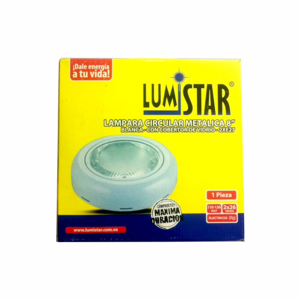 Lampara Circ.Met.C/Cobertor de Vidrio 8"