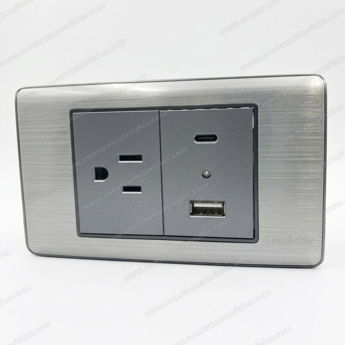 Toma + Usb + C Elite para Empotrar Plata Lumistar