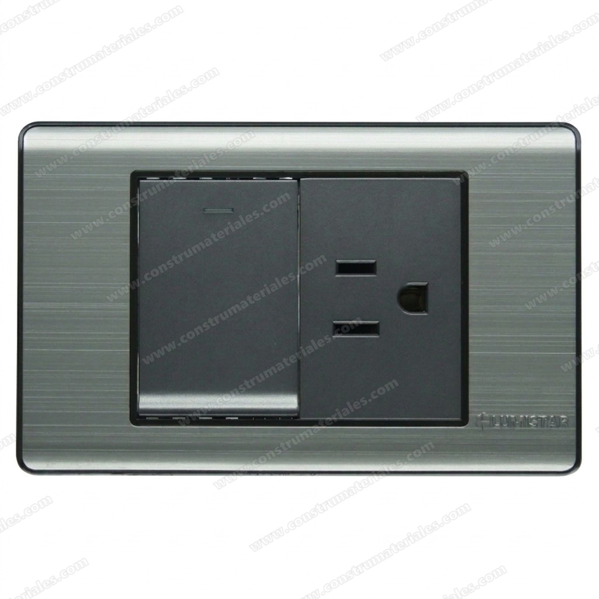 Interruptor + Toma 3Way Elite para Empotrar Plata Lumistar
