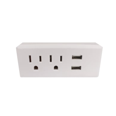Convertidor Enchufable de 2Toma Doble y 2Usb 110-130V 15A Lumistar