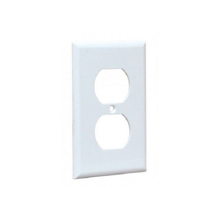Tapa para Toma Doble 270 con Tornillo Blanca
