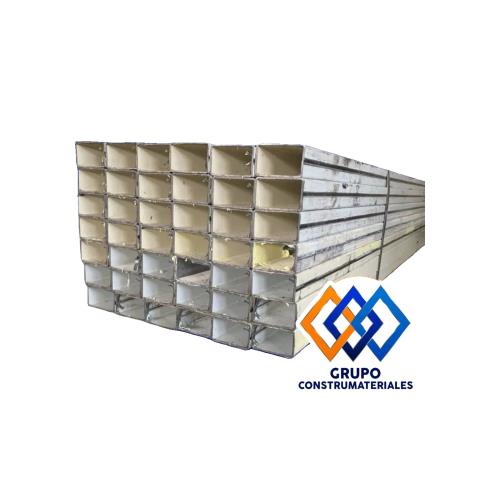 Tubo Rectangular 80 X 40 X 1.5Mm X 6Ml Galv Prefondeado