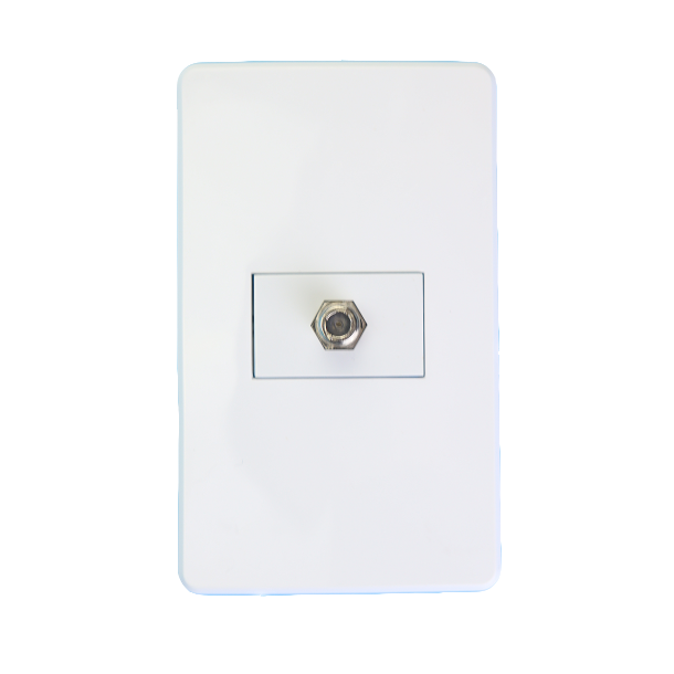 Toma Coaxial Rg6 para Tv Panel Blanco Semilic